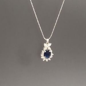 Gold Plated Sapphire Pendant Necklace